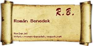 Román Benedek névjegykártya